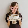 Happy 70th Cake Toppers, Rose Gold Glitter Number 70, 3-Piece Set view 4