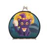 Vnurnrn Blue Cat Yellow Moon Makeup Compact Mirror for Handbags, Foldable Travel Pocket Mirror view 1