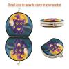 Vnurnrn Blue Cat Yellow Moon Makeup Compact Mirror for Handbags, Foldable Travel Pocket Mirror view 3