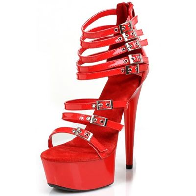 HYDgfiuf Roman Gladiator Platform Sandals for Women, Red, Size 46