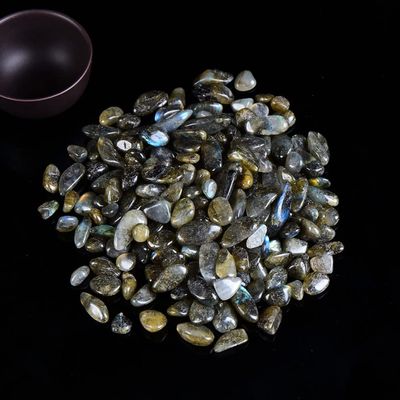 LIJUCAI Natural Crystal Rose Quartz Ore Mineral Specimen Stone, Colorful Quartz for Aquarium and Home Decor DIY, Labradorite, 30 g