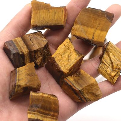 LIJUCAI Natural Stone - Healing Mineral Samples for Home Garden, Aquarium, Crystal Decoration, Tiger Eye Stone, 40-50g (1 Piece)