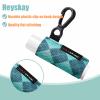 HEYSKAY Lip Balm Holder Keychain, Elastic Chapstick Sleeves, Black/Color Stripes/Geometric Pattern, 3-Pack view 3