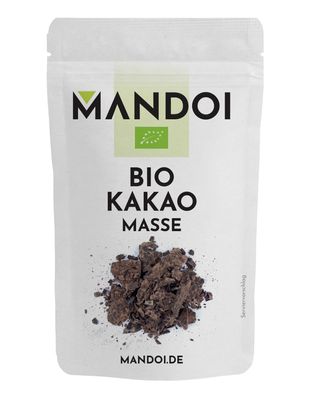 Mandoi Organic Cocoa Mass 500 g, 100% Cocoa Mass with No Sugar, for Chocolate, Pralines, Cocoa, Smallholder Cocoa Project