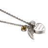 Homxi Dog Urn Heart and Wings Necklace with November Birthstone and Letter P, Stainless Steel Ash Pendant, Silver view 2