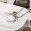 Homxi Dog Urn Heart and Wings Necklace with November Birthstone and Letter P, Stainless Steel Ash Pendant, Silver view 4