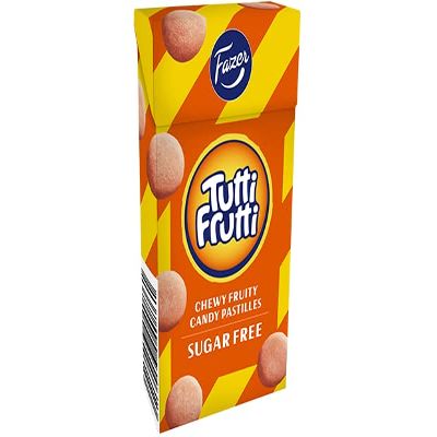 Fazer Tutti Frutti Sugar-Free Pastilles, 40 Boxes of 40 g (56 oz Total)