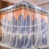 JZWLW Luxury Mosquito Net, Princess-Style Four-Post Bed Canopy with Stainless Steel Holder, 360° Protection from Flies, Mosquitoes, and More (B, 1.8 × 2.2 m) view 2