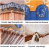 JZWLW Luxury Mosquito Net, Princess-Style Four-Post Bed Canopy with Stainless Steel Holder, 360° Protection from Flies, Mosquitoes, and More (B, 1.8 × 2.2 m) view 4