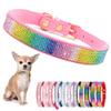 Small Dog Collar with Rhinestones and Sparkling Crystals, Pink XL view 1