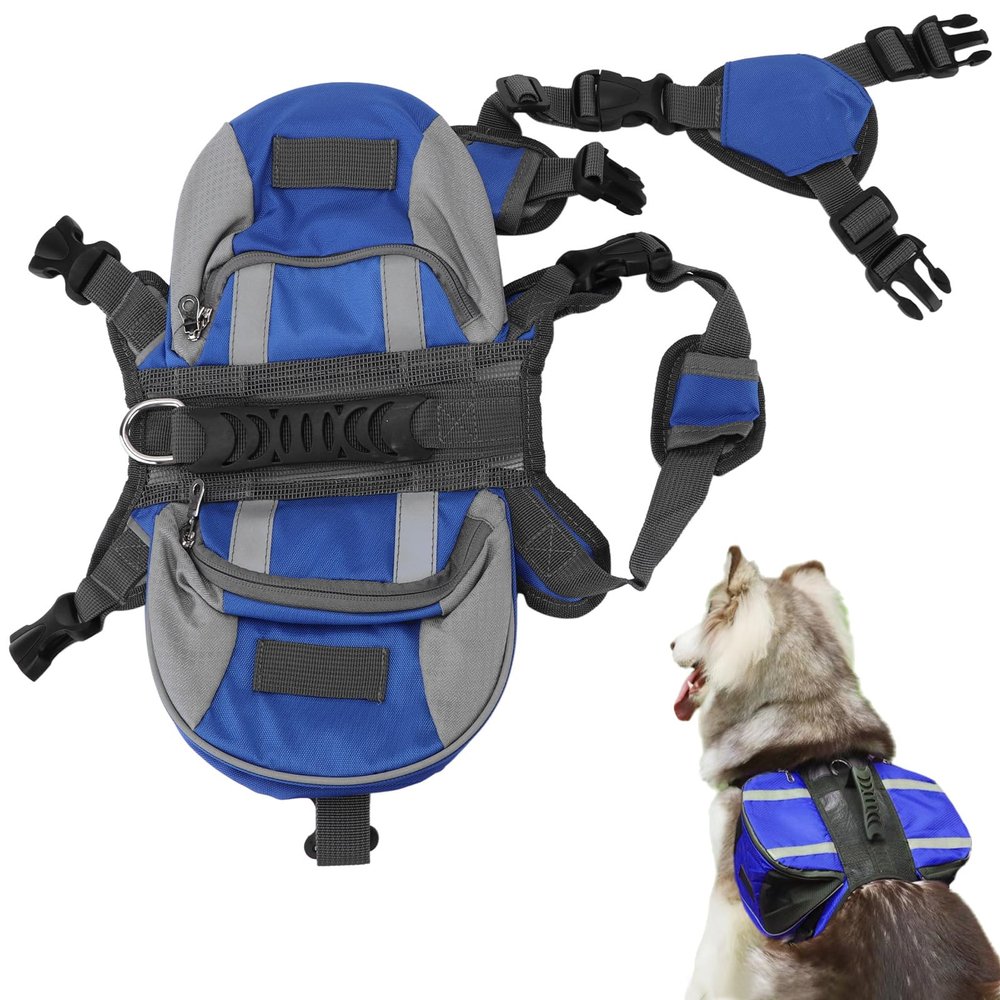 Cyrank Dog Backpack Harness with Reflective Strips, Size S