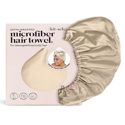 Kitsch Satin Microfiber Hair Towel for Women, Champagne