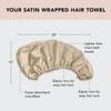 Kitsch Satin Microfiber Hair Towel for Women, Champagne view 2