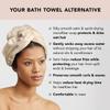 Kitsch Satin Microfiber Hair Towel for Women, Champagne view 3