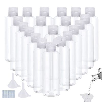 GZhaizhuan Travel Bottle Set, 100 ml Refillable Plastic Bottles, 20-Piece