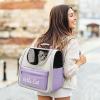 PETCUTE Cat and Dog Backpack Carrier with Mesh Window, Safety Leash and Removable Mat view 2