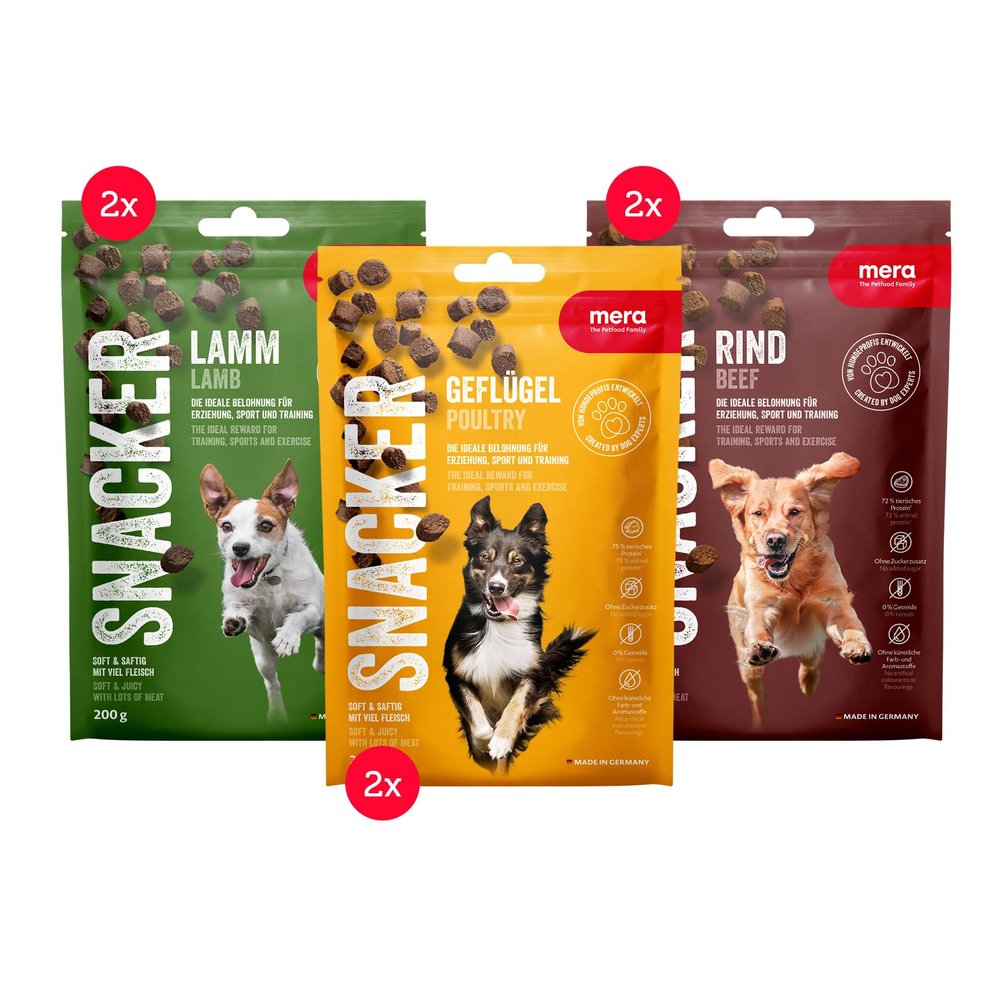 MERA Snacker Mix Pack 6 x 200 g Grain-Free Dog Treats