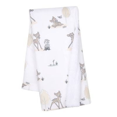 Disney Baby Bambi & Thumper White Minky/Fleece Deer Baby Blanket