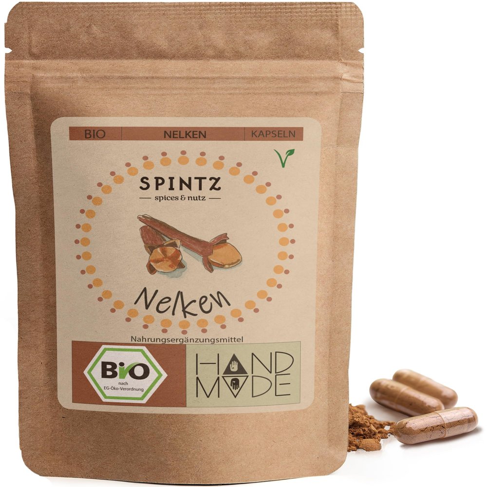 Organic Clove Capsules by Spintz – 180 High-Dose Capsules with 550 mg Clove Powder, Vegan
