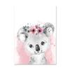 6-Piece Safari Animal Nursery Poster Set, Watercolor Pink, 21 x 30 cm view 4