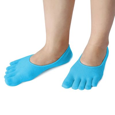 Ruilogod Blue Gel Heel Socks for Dry, Cracked Feet, 1 Pair