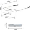 MMOWW 2-Pack Mini Metal Reading Glasses for Women and Men, Spring Hinges, Narrow Lightweight Readers with Case (Black, +1.5) view 2