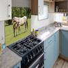 MuchoWow Kitchen Backsplash, Aluminum Poster, 80 x 55 cm, Horses – Grass – Shadow view 4