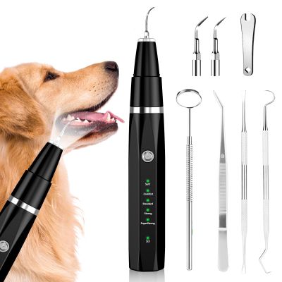 Ni-SHEN Dog Dental Cleaning Kit, Ultrasonic Pet Tooth Cleaner for Dogs and Cats, Black