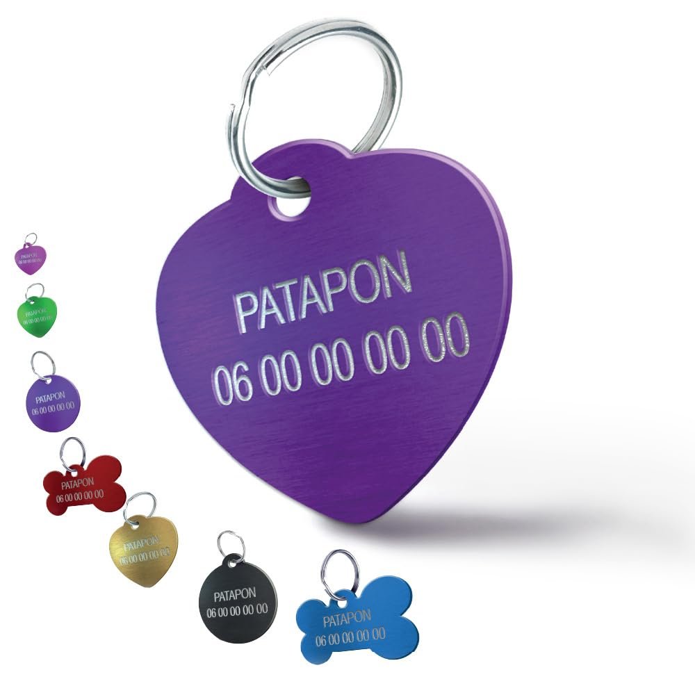 Personalized Pet ID Tag - Engraved Aluminum Heart