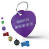 Personalized Pet ID Tag - Engraved Aluminum Heart view 1