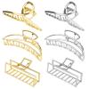 6-Piece Metal Hair Claw Clips for Women and Girls, 3 Gold + 3 Silver view 1