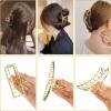 6-Piece Metal Hair Claw Clips for Women and Girls, 3 Gold + 3 Silver view 2