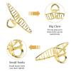 6-Piece Metal Hair Claw Clips for Women and Girls, 3 Gold + 3 Silver view 4