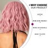 Esmee Short Wavy Pink Bob Wig with Bangs for Women - 12 in view 4