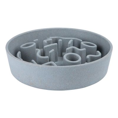 District 70 Bamboo Slow Feeder Dog Bowl, Ice Blue, 21 cm