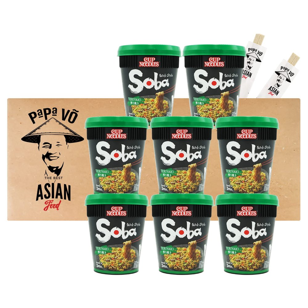 8-Pack (8 x 90 g) Nissin Soba Teriyaki Wok Style Cup Noodles (Papa Vo)