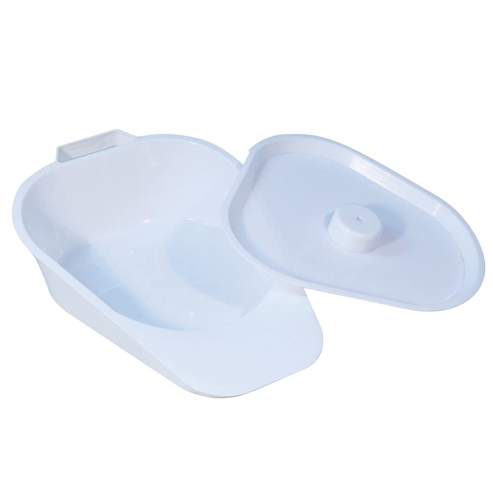 Slipper Bedpan with Lid and Handle, Easy to Clean
