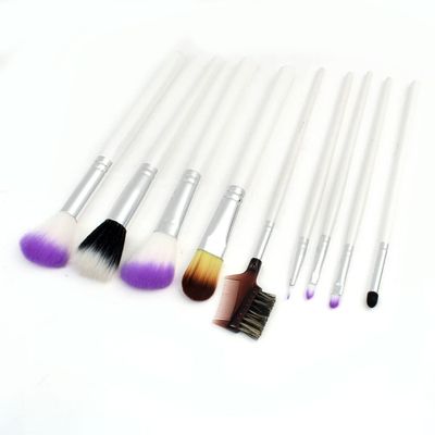 Ruilogod 9-in-1 Professional Makeup Tool Brush and Eyebrow Comb Cosmetic Kit Wte