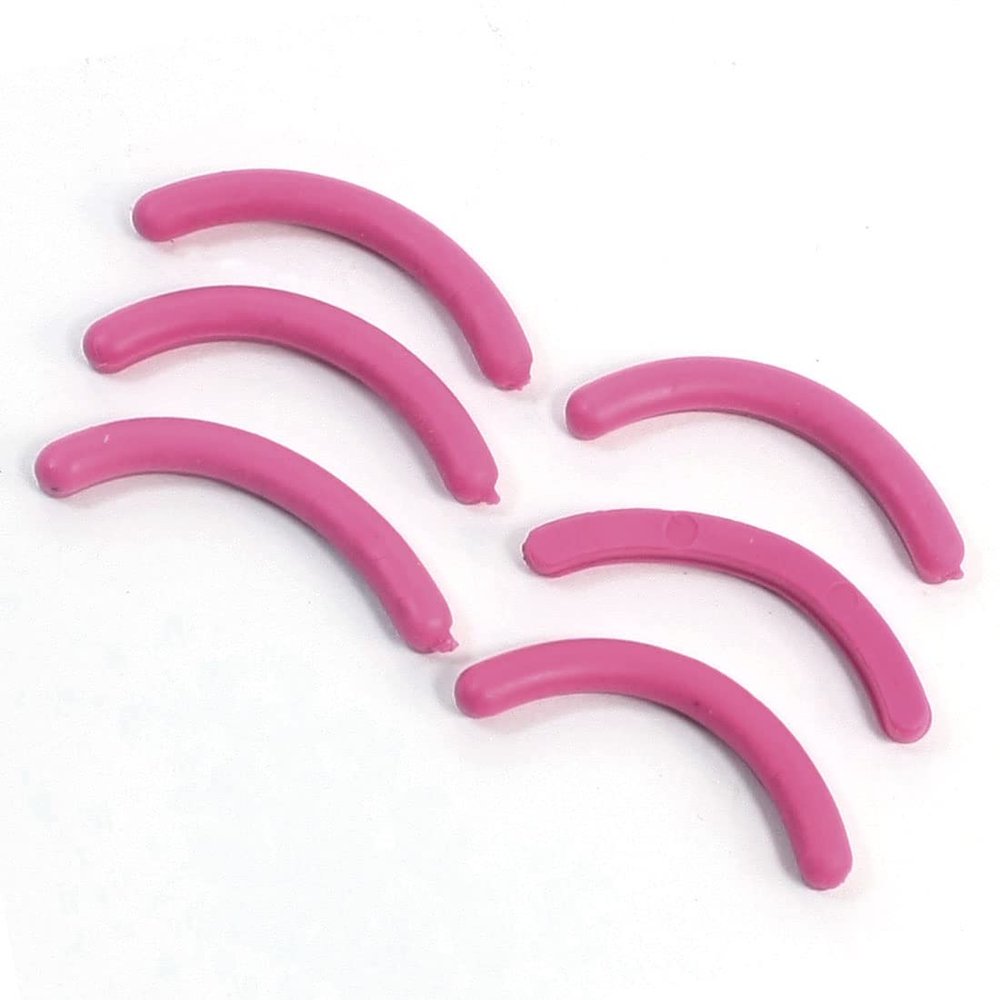 Ruilogod Women's Fuchsia Eyelash Curler Replacement Pads, 6 Pieces