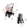 Pink Foldable Dog & Cat Stroller with Removable Pet Carrier view 3
