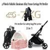 Pink Foldable Dog & Cat Stroller with Removable Pet Carrier view 4