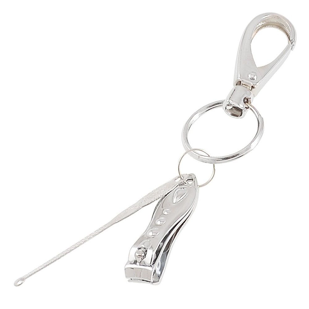 Ruilogod Earwax Remover, Manicure Flat-Edge Nail Clipper, W-Clasp Keychain