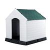 Waterproof Plastic Dog House with Sun Protection, Grey/Green, 101 x 96 x 108 cm view 1