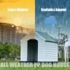 Waterproof Plastic Dog House with Sun Protection, Grey/Green, 101 x 96 x 108 cm view 3