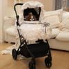 Foldable Dog Stroller with Umbrella, White Tutu, 15 kg Capacity view 2