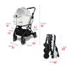 Foldable Dog Stroller with Umbrella, White Tutu, 15 kg Capacity view 4
