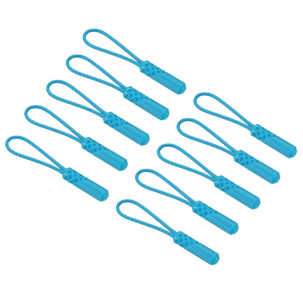 sourcing map 15-Pack Blue Zipper Extension Pull Cords with Finger Pulls