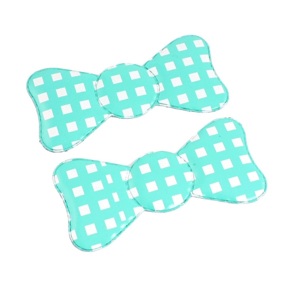 Ruilogod 2-Piece Green Bowknot-Shaped Bang Hair Magic Leaf Makeup Tool