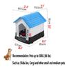 Outdoor Dog House, Waterproof All-Weather Shelter, Gray + Pink, 85 x 67 x 76 cm view 2