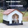 Outdoor Dog House, Waterproof All-Weather Shelter, Gray + Pink, 85 x 67 x 76 cm view 3